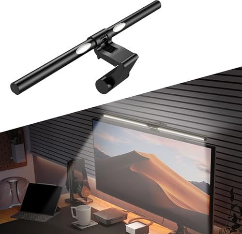 SKRFIRE Lampe de Moniteur d'ordinateur USB avec contrôleur Tactile sans Fil, intensité Variable, Anti-lumière Bleue, Protection des Yeux, Bande Lumineuse pour écran, LED Study Li (lumière Basique)