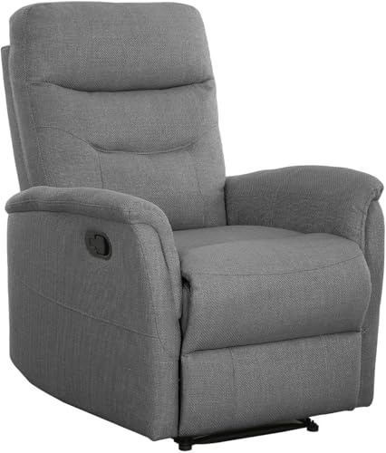Cribel Poltrona Relax Manuale Giuditta in Tessuto con Leva Laterale | Schienale Alto e Poggiapiedi Reclinabile | Comfort e Design Moderno per Casa Fumo
