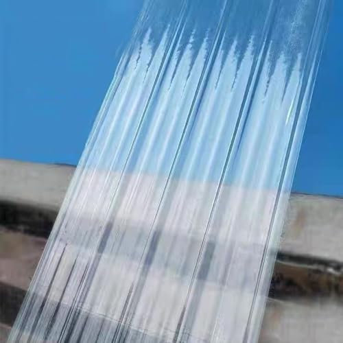 Hoja de techo corrugada transparente opcional de 2,3 m, protección de doble cara, resistencia a los impactos, fibra de vidrio, placa de iluminación diurna para techo (13 piezas de 0,9 x 1,4 m)