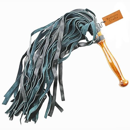 Bantoro Crafts Premium Leder Flogger 50 Falls Thuddy Flogger Schwarz BDSM Erotische Bondage Peitsche Spank