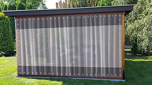 Rideaux d'extérieur imperméables gris 0,5 mm Bâche pour pavillon et garage Toile PVC durable (2,8 x 3 m)