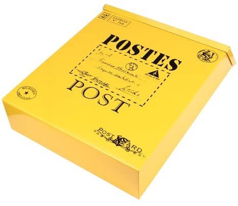 Uonlytech Retro Metal Mailbox for Home Decor 29cm x 22cm x 6cm Yellow Letters Outdoor Photo Props Lockable Letter Box