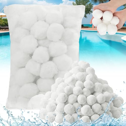 Xinxinphi 1300g Pool Filter Balls with Laundry bag for Sand Filter Systems, Reusable Swimming Pool Filtration Ball, Fiber Filters Media for Fish Tank Sand Filters/Aquarium