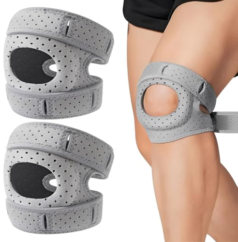 XPEX 2 Piezas Rodilleras Trabajo, Protección para la Rodilla, Antideslizantes para Rodilleras Voleibol Ajustables Adecuadas para Voleibol, Baile, Jardín (Gris)