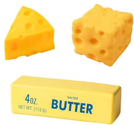 HTTDSLF 4 Pezzi Cheese Squishy Toy, Giocattoli Morbidi da Schiacciare, Squishys Al Formaggio Giallo, Antistress Giocattolo per Bambini e Adulti, Regalo di Natale