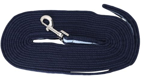 Corde en Polyester Robuste de 26,2 Pieds Bleu Marine, rêne de Cheval en Acier Inoxydable, Corde d'entraînement Douce, Lignes de Conduite pour Chevaux, Utilisation Quotidienne