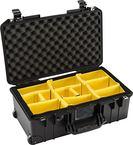 PELI 1510 Hard Protective Trolley for Photo and Video, IP67 Watertight, 47L Capacity, Made in Germany, With Padded Divider Inlay, Black