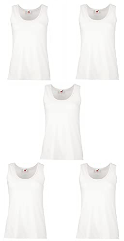 Fruit of the Loom Women's Valueweight Vests, White, S UK