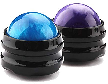 SUNANTH Massage Roller Ball,2-Pack Handheld Massage Therapy and Relax Tool for Sore Muscles,Joint Pain Relief Relaxing,Full Body Deep Tissue Massage(Blue&Purple)