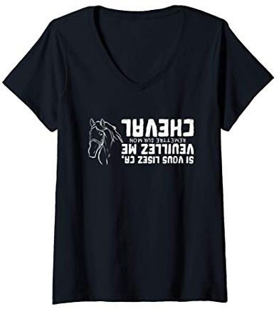Femme Si Vous Lisez Ca, Veuillez Me Remettre Sur Mon Cheval T-Shirt avec Col en V