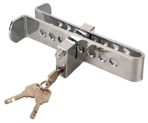 Wisecoco Blocco Antifurto, Blocco Freno Ispessito Blocco Frizione a 8 Fori Blocco di Sicurezza Fitness Universale, Adatto per Blocco Frizione, Acceleratore, Pedale del Freno 19x9x4cm