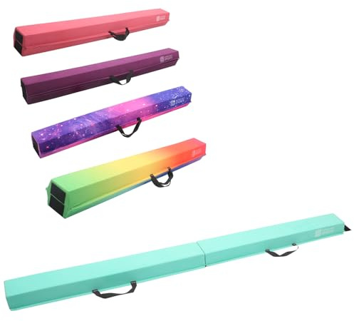 Modern-Depo Foldable Gymnastics Balance Beam 6 Ft / 8 Ft / 9 Ft / 9.5 Ft for Home Use, Therapy, Practice, Training, Foam Folding Floor Beam for Kids, Non Slip Walking Beam Floor Balance Base