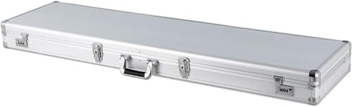 GOPLUS Estuche para Rifle, Estuche de Aluminio para Arma Larga, Estuche para Rifle con 2 Cerraduras de Combinación, Caja Impermeable Protectora, Transporte Práctico, 134 x 35 x 12CM (Plateado)