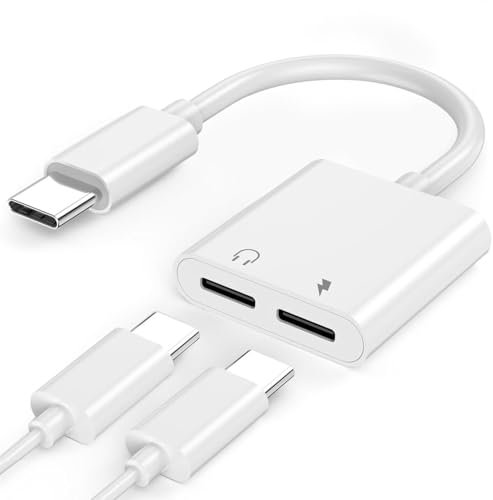 USB C Kopfhörer Adapter und Laden, Doppel Type C Buchse Aux-Audiokabel Aufladen Kopfhörer zubehör Splitter Kompatibel mit Samsung Galaxy S24 S23 S22 S21 S20 Note 20 Huawei Mate 20 Pixel 6 5 4 3