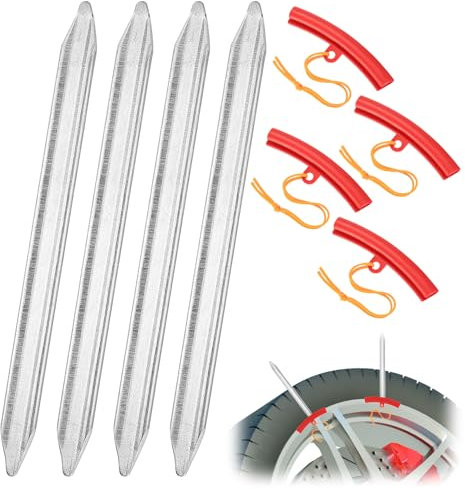 Siyurongg 4 Stück Montierhebel Reifen 27 cm mit 4 Felgenschützern, Tragbares und einfach zu verwendendes Werkzeugset zum Wechseln von Motorrad-, Fahrrad- und Autoreifen