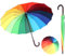 CROWNSHOP Windproof Umbrella with 24 Steel Ribs - Portable and Ergonomically Designed Umbrella with Waterproof Coating and UV Protection (Colourful)