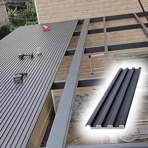 Paneles para Tejado Cubierta Superior para Toldo de 15 Cm de Ancho de Aluminio, Paneles de Techo Corrugados Empalmables, Tablero de Revestimiento de Techo Insonorizado y Aislante para Cochera y Almacé