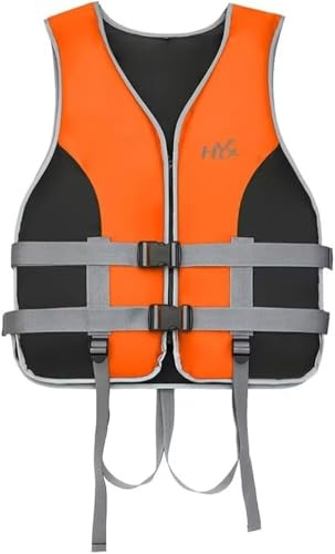 Life Jacket Adult, Life Vest Buoyancy Aid, Buoyancy Swim Vests Adults, Kayaking Life Jackets for Snorkeling Survival Water Sports Swimming Boating, Orange, M