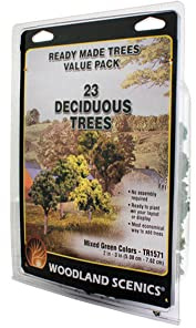 Green Deciduous Value Pack Ready Made Trees 2 - 3 Woodland Scenics