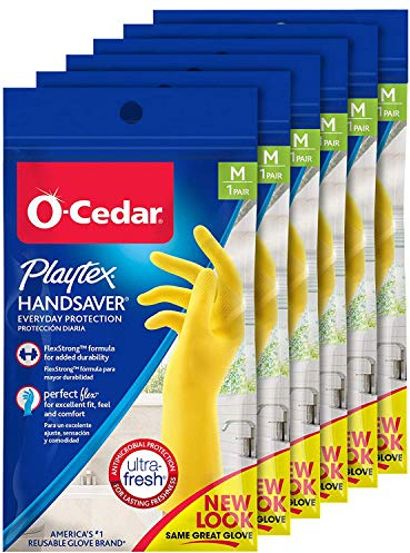 Playtex HandSaver Gloves, Sassy Colors, (Sizes 7-1/2-8), Medium (Pack of 6)