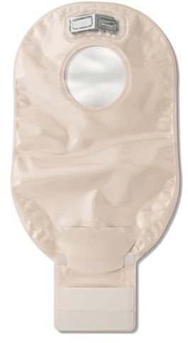 Hollister 18192 New Image 2-Piece 12” Drainable Ostomy Pouch, Green Color Code Match, 10 Pack, Transparent Pouch – 1-3/4” Flange Size