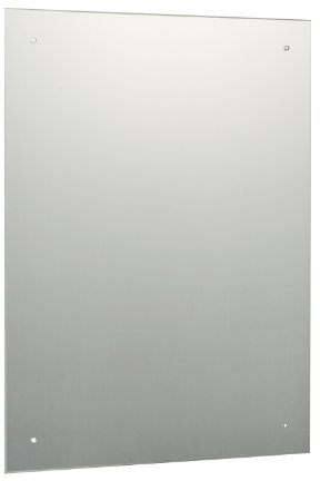 60 x 45cm Rectangle Bathroom Mirror with Drilled Holes & Chrome Cap Wall Hanging Fixing Kit