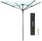 LIVIVO Outdoor Garden 4 Arm 45m folding Rotary Washing Line Clothes Airer Dryer with Free Ground Spike and Cover (Charcoal)