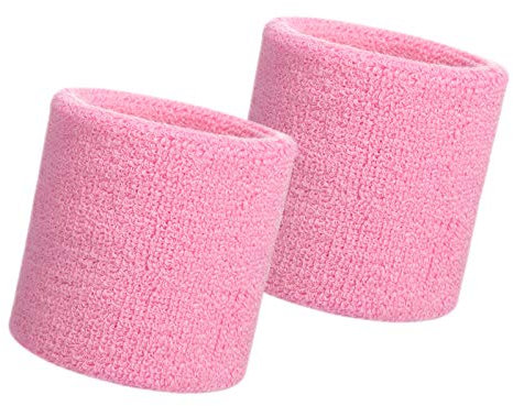 HANERDUN Schweißband Handgelenk schweissband Herren Damen Absorbierende Schweißbänder Arm für Sport Laufen Fahrrad Joggen Fußball Tennis Rosa(2 STK)-UK