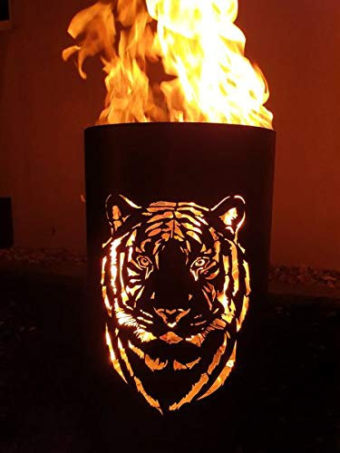 Cesto de fuego con cabeza de tigre, diseño de tigre