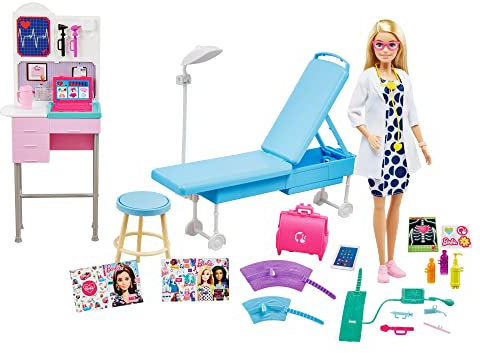 Barbie You Can Be Doctor with Clinic Medical Doll with Play Set with Medical Accessories, Toy + 3 Years (Mattel GWV01)