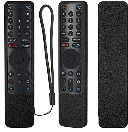 Funda Protectora de Silicona para Xiaomi XMRM-010 Mando a Distancia de Voz, L32M5-5ASP L32M6-6AEU L43M5-5ASP, Funda Mando para Xiaomi, Antideslizante, A Prueba de Golpes, Lavable (Negro)
