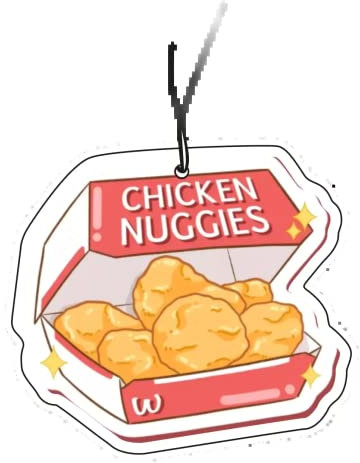 2x Chicken Nuggets Duftbaum Auto Lustig Comic, Duftspender, Tuning, Car Air Freshener, Duftanhänger Set