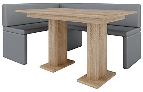Akiko Banc d'angle avec table – Groupe de bancs d'angle pour votre salle à manger, cuisine moderne, coin salon, coin repas. Parfait pour la cuisine, le bureau et la réception. Finition solide et