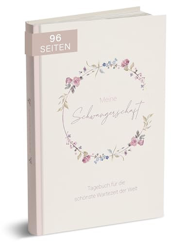 MINTKIND® Schwangerschaftstagebuch Meine Schwangerschaft A5 Blumen Rosa I Hardcover Tagebuch zum Eintragen I Geschenk für Schwangere und werdende Mütter | Schwangerschaft Fotoalbum Baby Album
