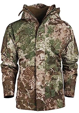 Mil-Tec Warme Regenjacke Unisex • Nässeschutz Jacke wasserdicht • Fleecejacke für Herren & Damen • Als Arbeitsjacke, Militär Jacke, Outdoor Fleece, Funktionsjacke • WASP I Z2, Größe: XL