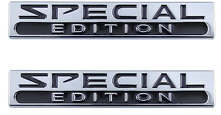 2 calcomanías de emblema de edición especial para auto trasero de coche (plata negro)