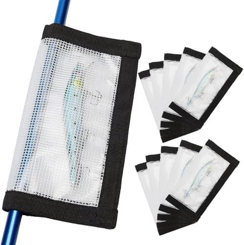 MOPHOEXII Lot de 2 à 10 enveloppes de leurres de pêche en PVC transparent durable pour canne à pêche en eau salée