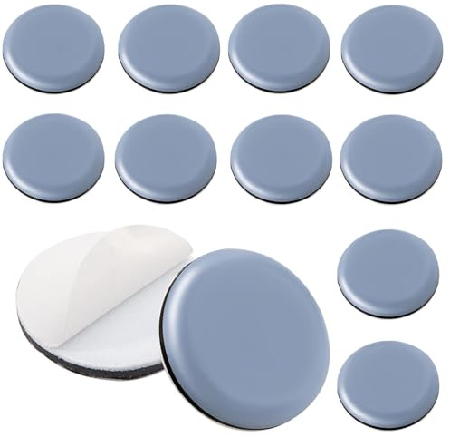 HTTYHT 12 Pièces Patins pour Meubles Rond Ø 40 mm Patins Adhésifs Teflon PTFE Protègent Efficacement Déplacer Patins Pieds de Table Patins Autocollants pour Chaises Sols Tapis Meubles Lourds