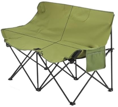 JINSHENGXINA Oxford Tuch Outdoor Campingstuhl Doppelklappstuhl Camping Doppelsitz Grün Gelb Schwarz(Green)