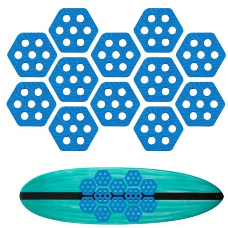 Surf Traction Pad, Skimboard Traction Pads Surfingutrustning, | 12 delar Hexagon Skim Board Grip Pad Vattensporttillbehör för strandkajaker Skateboard Pool Sommar Utomhus Fisk
