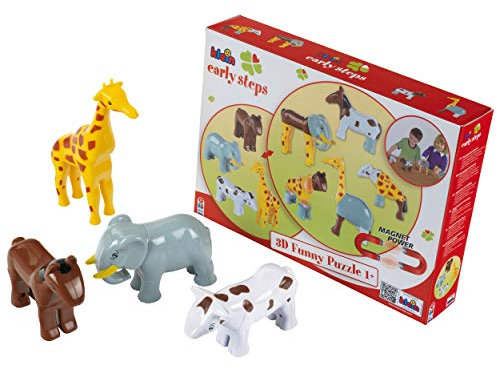 Theo Klein 77 Funny Puzzle Magnettierpuzzle, 4 Tiere | Puzzleteile Werden mit Magneten verbunden | Motorikspielzeug | Spielzeug für Kinder ab 1 Jahr
