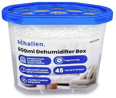 *18 PACK* Schallen Dehumidifier 600ml Multi Pack Condensation Remover Moisture Absorber Dehumidifiers Box for Damp Mould Moisture in Home, Kitchen, Wardrobe, Bedroom, Caravan, Office, Garage, Bathroom