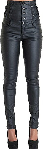Élégant Leggings De Femmes Pantalon en Cuir PU Crayon Jeans Slim Pantalons