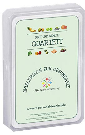 RR's Spielesammlung Spielerisch zur Gesundheit - Obst & Gemüse Quartett Kartenspiel, EIN Lernspiel und Wissensspiel für Kinder Jugendliche Erwachsene, Trumpf Spiel für Schule & Familie (Deutsch)