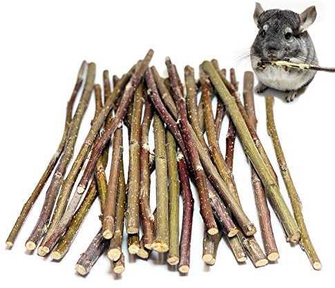 ECOVENIK Apple Sticks 120 gram Rabbit & Hamster Chew Toys - 100% Natural & Organic Chinchilla Food, Treats for Guinea Pig, Squirrels, Parrots & Other Small Animals (Made in Ukraine)
