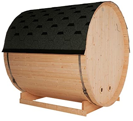 Home Deluxe - Sauna de Barril para Exteriores Lahti L - Dimensiones: anch. x Prof. x alt.: Aprox. 189 cm x 191 cm x 180 cm, Madera: Abeto - Incl. Calefactor de Sauna y Accesorios de Sauna I Sauna de
