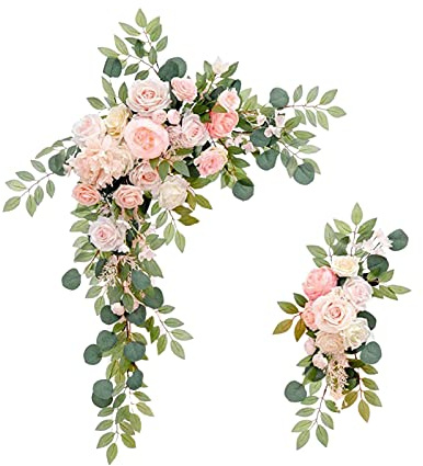 RESOYE Lot de 2 guirlandes de roses artificielles en soie pour arche de mariage, arrangement floral pour cérémonie de réception, rose