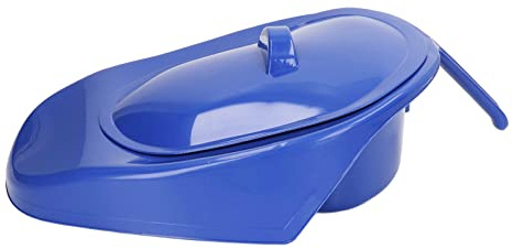 Portable Bedpan with Lid and Handle for Elderly and Pregnant Women, Dark Blue 176.4lb Capacity