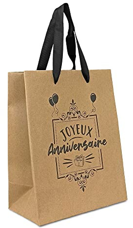 Pochette cadeau joyeux anniversaire kraft pm