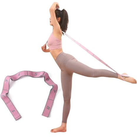 GIMIRO Fitness-Gummiband Segmentiertes Widerstandsband für Yoga Pilates Tanz Stretchband Rehabilitations Spannband (Pink - 8 Loops)